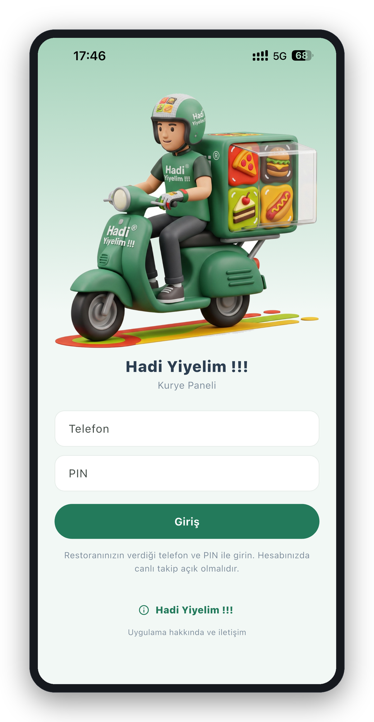 Hadi Yiyelim !!! kurye uygulaması — atanan sipariş